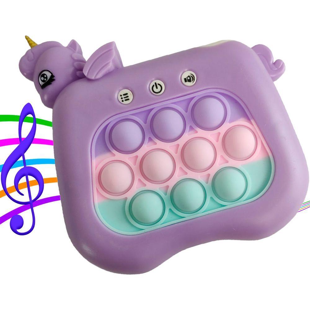 Miniatura Pop It Mini Game Unicornio 4 Modos Som Luzes Jogo Relaxante Portatil Anti Estresse Toys Crianças Fidget Sensorial