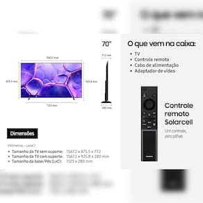 Combo Samsung TV 70" UN70U8500 4K + Music Frame HW-LS60D