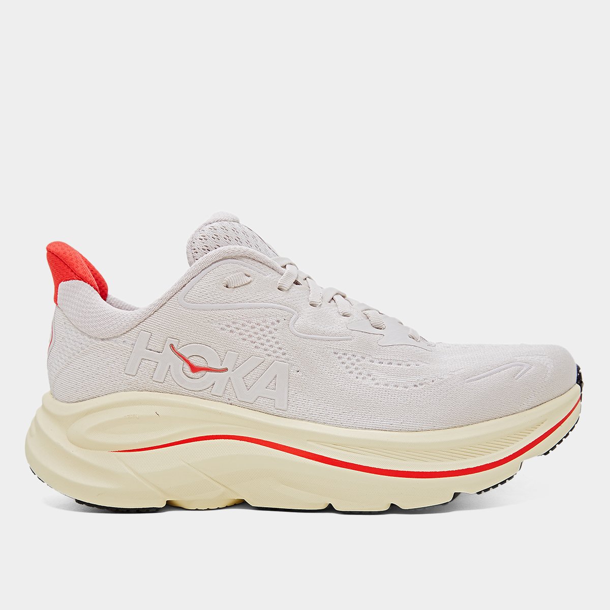 Miniatura Tênis Hoka Clifton 10 Feminino Cinza+Vermelho - 35