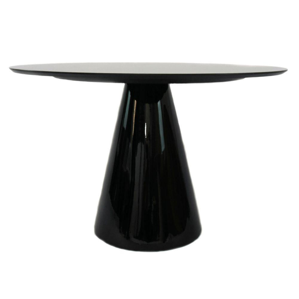 Miniatura Mesa de Jantar Cone 90cm Laqueada Preto