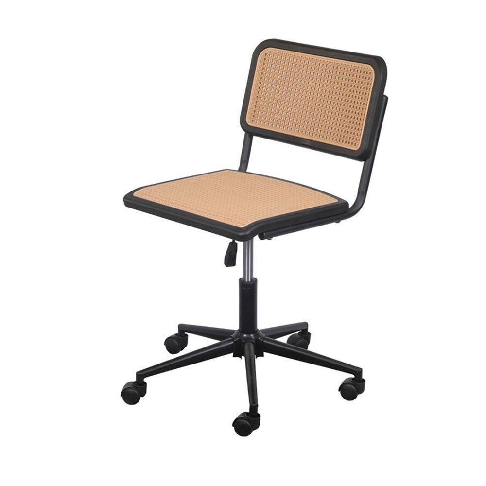 Miniatura Cadeira Cesca Rodízio Sem Braço - Preta/bege