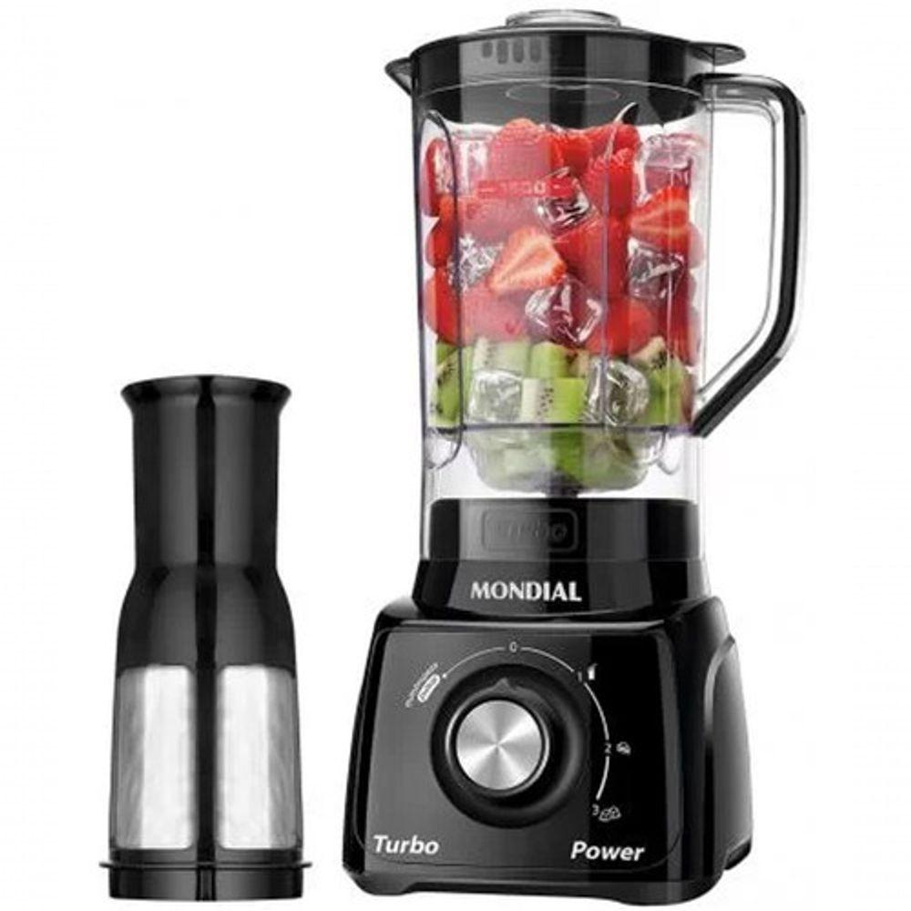 Miniatura Liquidificador Mondial 3 Velocidades 500W L99 Com Filtro Preto 220V