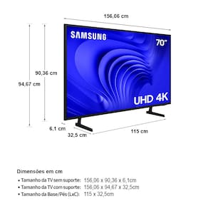Smart TV 70" 4k UHD Samsung 70DU7700 Crystal Gaming Hub
