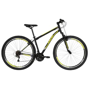 Miniatura Bicicleta Aro 29 Caloi Velox com 21 Marchas, Quadro 17" e Freio V-Break - Preto Fosco/Amarelo