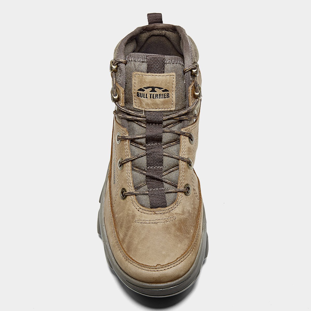 Miniatura Bota Couro Bull Terrier Cargo Masculina Marrom Claro - 40