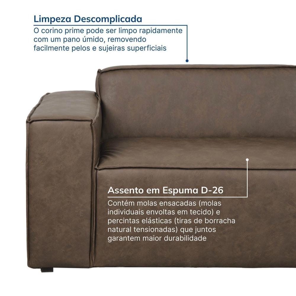 Sofá 2 Lugares 220cm Baobá Cabecasa Madeiramadeira Castanho