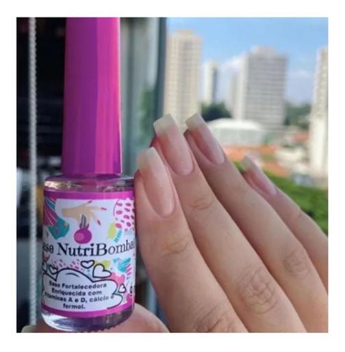 Miniatura Kit 2 Bases Nutribomba Esmalte Fortalecedor Unhas Pé E Mao