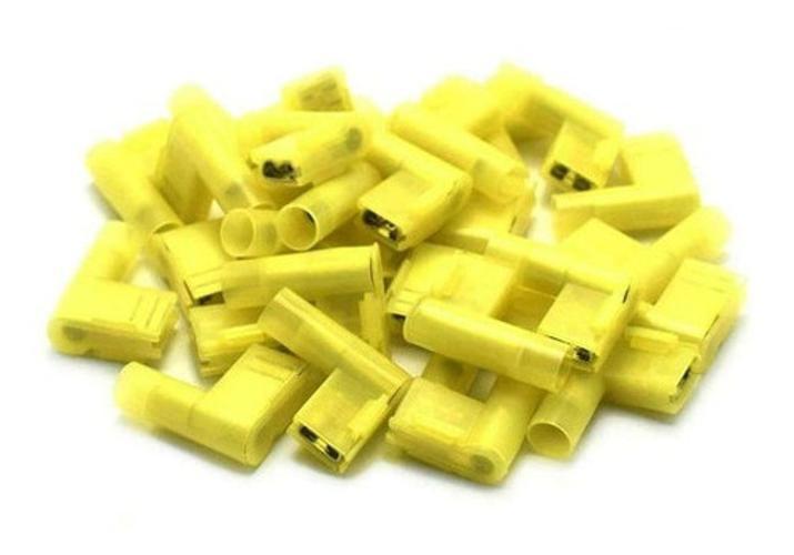 Miniatura 50Un Kit Terminal Elétrico Bandeira Fêmea Isolado 0,5 A 6Mm