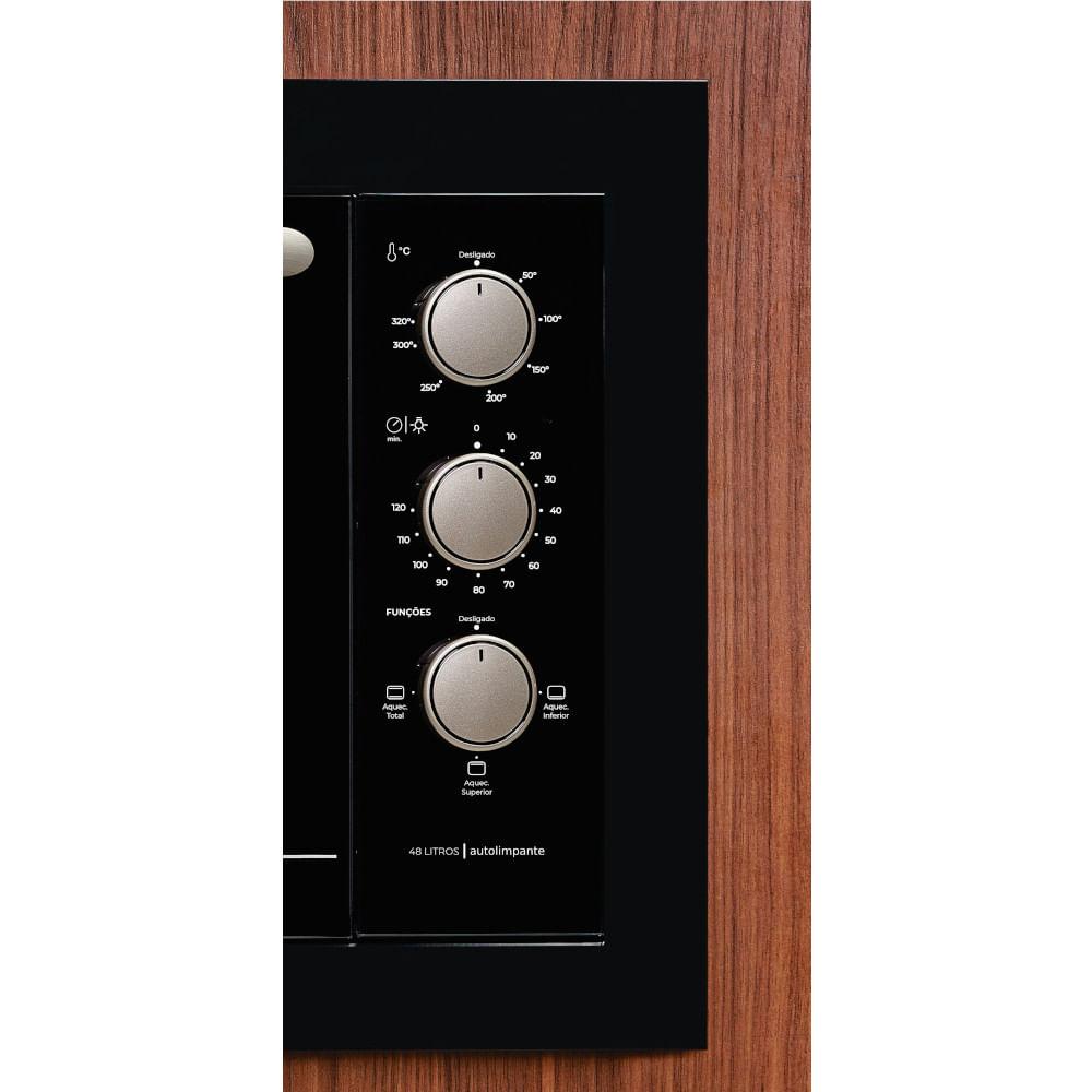 Miniatura Forno Elétrico de Embutir Fischer 48L Preto 127V