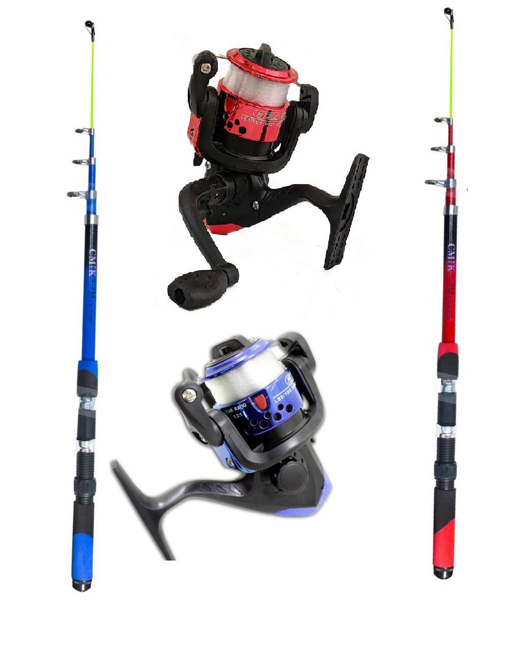 Kit de Pesca com Vara Telescópica e Molinete - 84 Itens