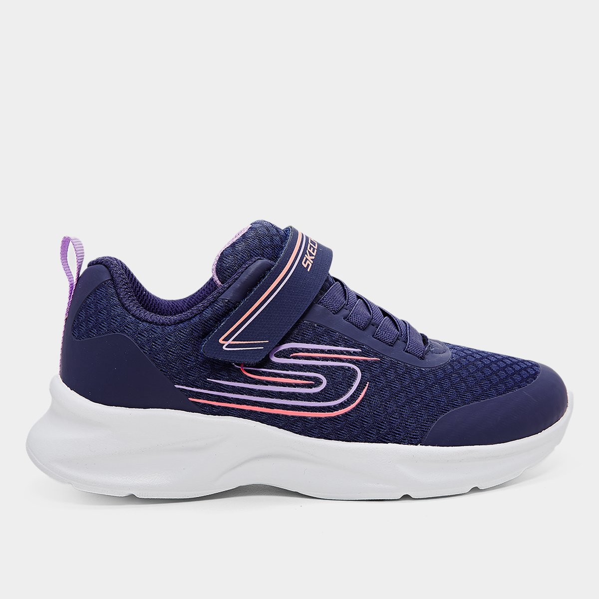 Miniatura Tênis Infantil Skechers Menina Azul+Roxo - 27