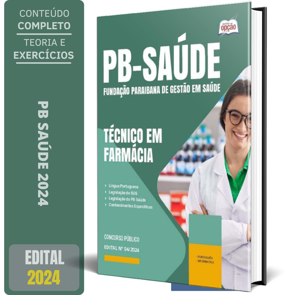 Miniatura Apostila Pb Saúde 2024 - Técnico Em Farmácia