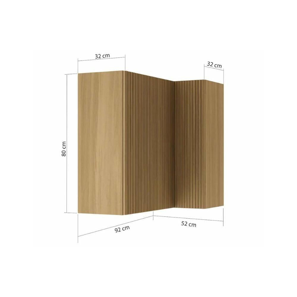 Miniatura Armário Aéreo P- Cozinha Rainha Canto C- 2portas 92 Cm Nature - Nesher