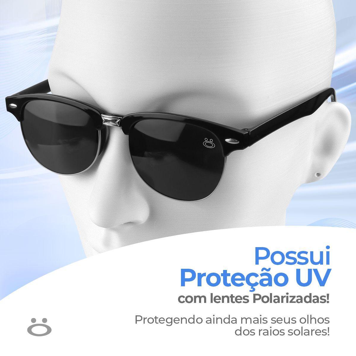 Miniatura Oculos Sol Social Vintage Praia Proteção Uv + Case