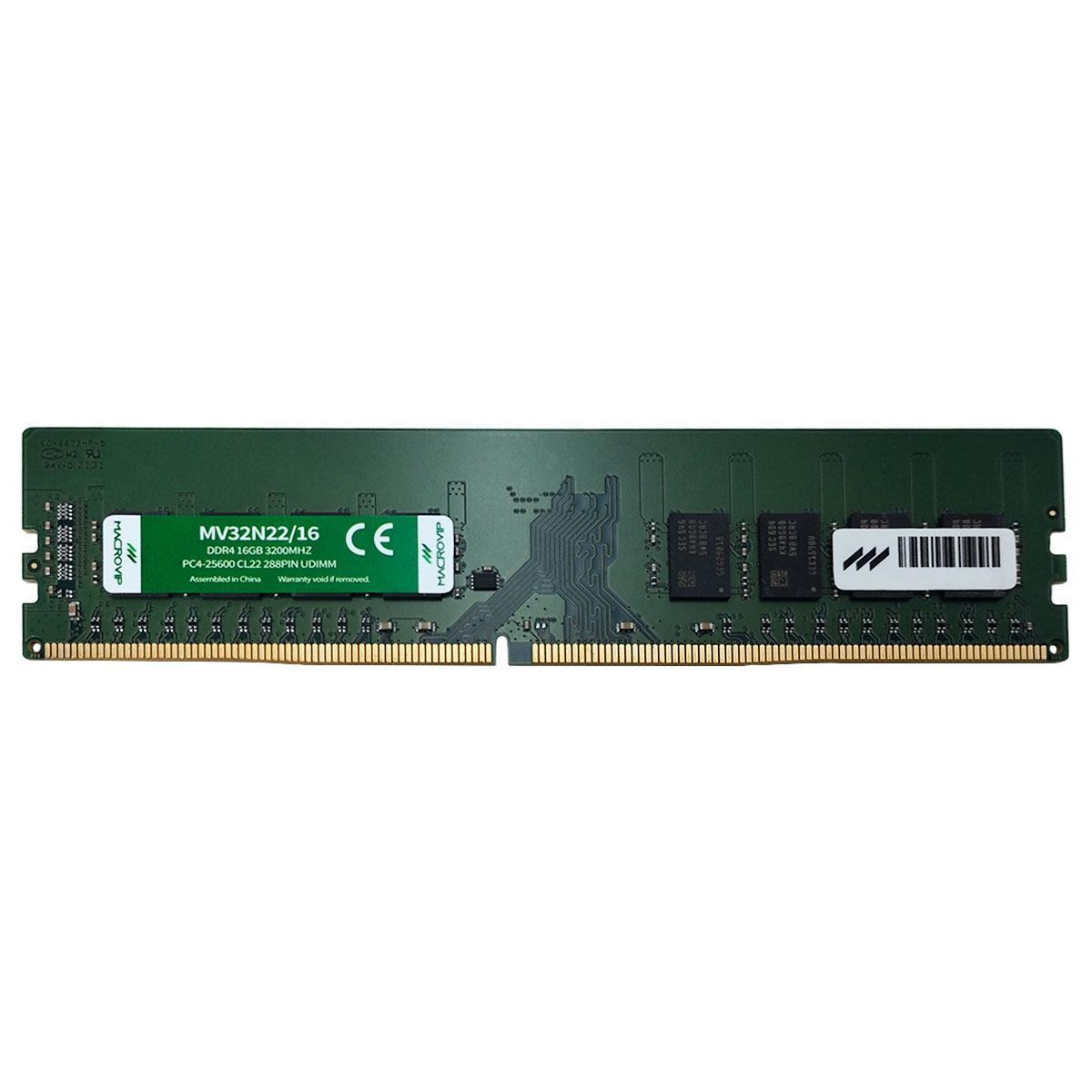 Miniatura Memória 16Gb Macrovip, Ddr4, 3200Mhz, Cl22 - Mv32N22/16