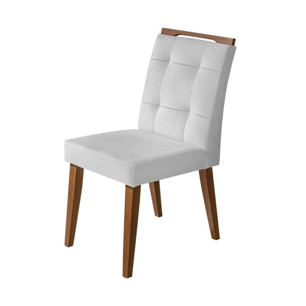 Miniatura Cadeira Jantar Agatá Estofada Linho Cinza Com Alça Madeira Maciça Imbuia - Cor: Cinza