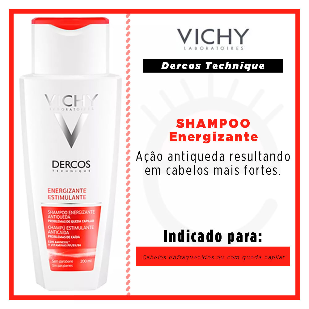 Miniatura Dercos Shampoo Energizante Vichy - Shampoo para Enfraquecimento Capilar e Queda 200ml