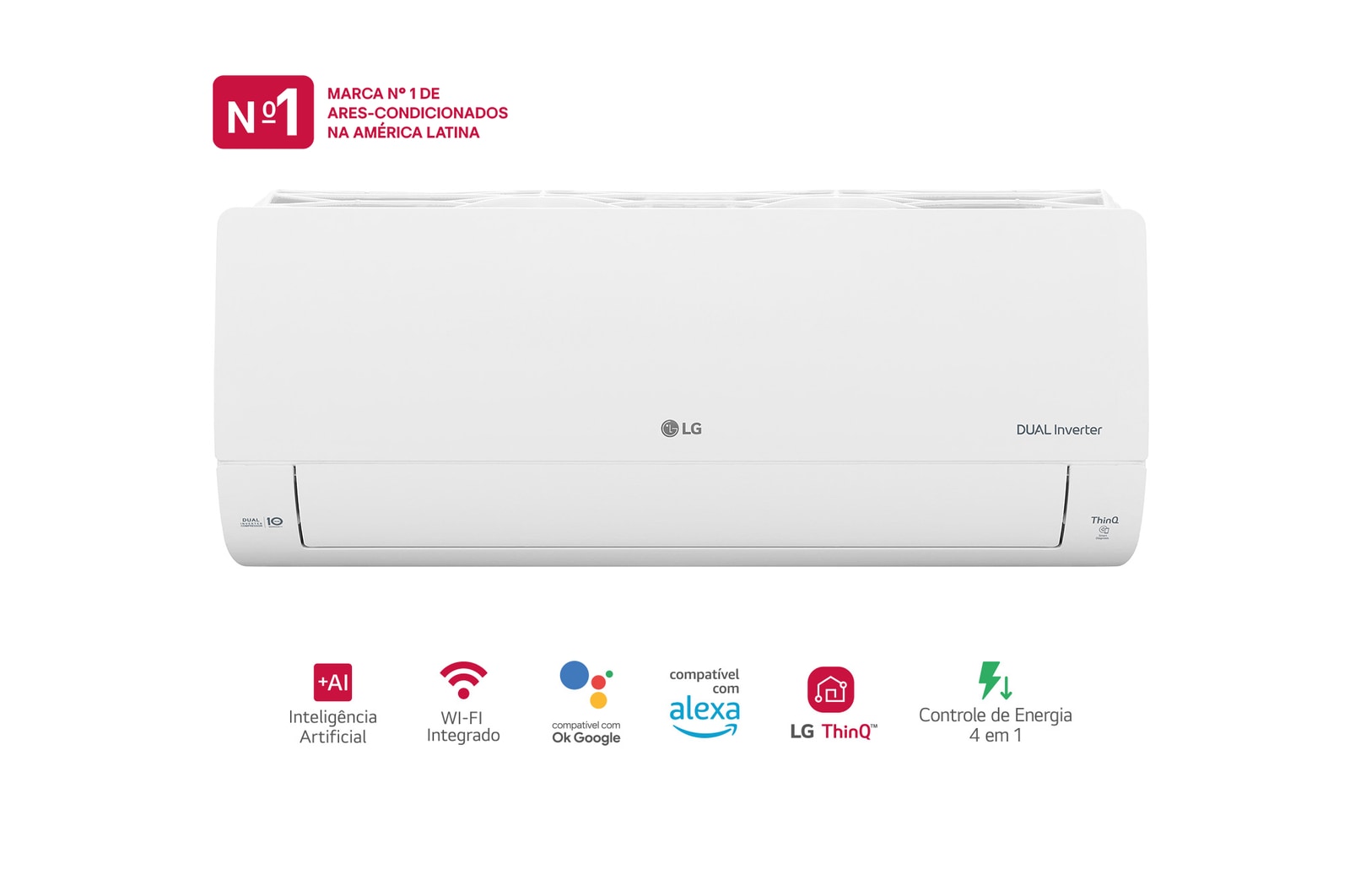 Miniatura Ar Condicionado LG AI Dual Inverter Voice 9.000 BTU Quente/Frio - 220V