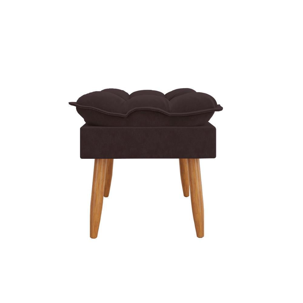 Miniatura Puff Luxo Decorativa Para Sala Sofisticada Cor:Cinza