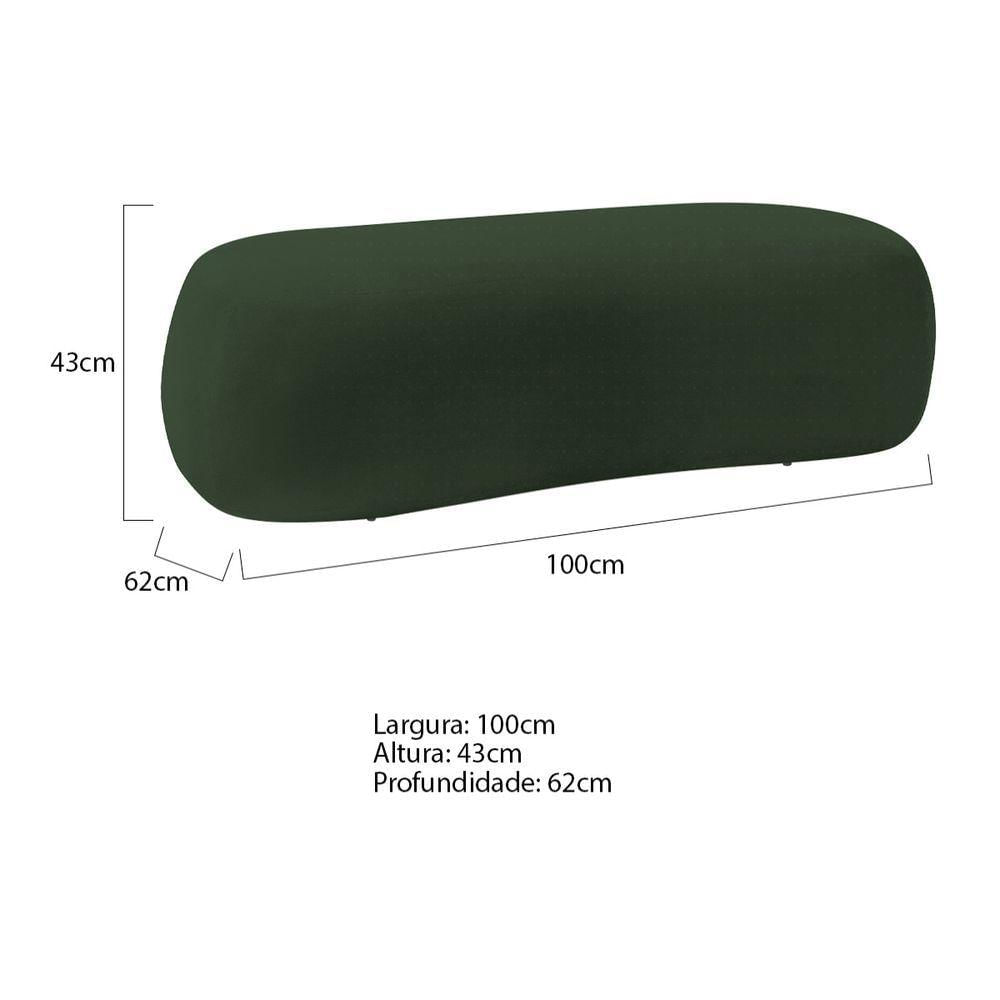 Puff Itália 100cm Sala Escritorio Luxo Linho Verde