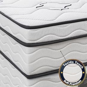 Miniatura Cama Box Casal Cama inBox Moderne Ortopédico com Camada Especial de Espuma D45 63x138x188cm - Branco/Grafite