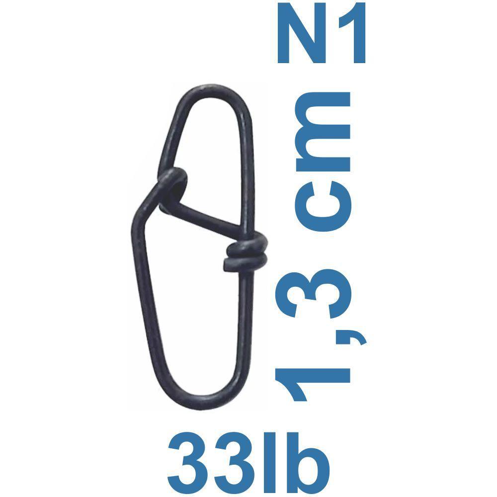 Miniatura Snap De Pesca Quick Lock N1 Marine Sports 15kg 33lb 20pçs
