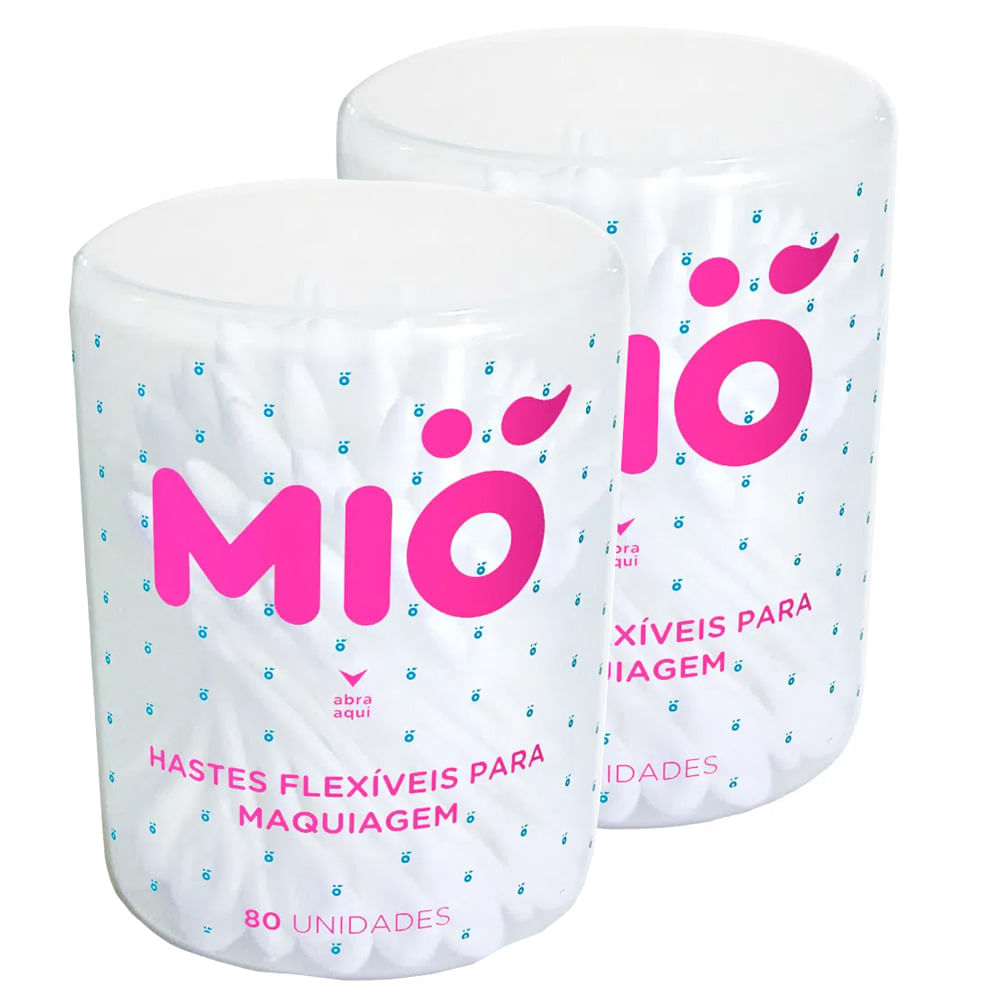 Miniatura Haste Flexível Mió para Maquiagem 80 Unidades | Kit com duas unidades