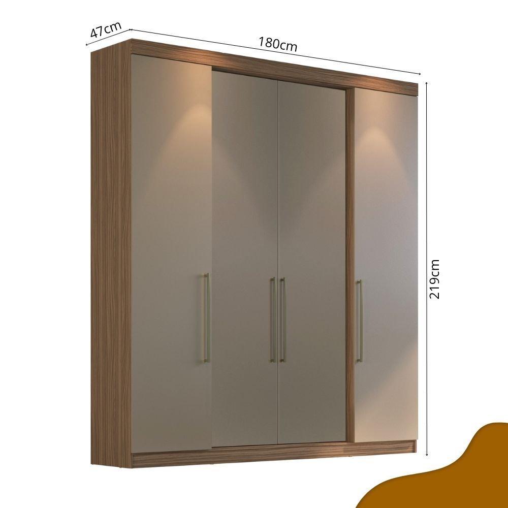 Miniatura Guarda Roupa Casal 4 Portas Berlim Guarda Roupa Casal 4 Portas 4 Gavetas Berlim Edez Nogueira/Fendi