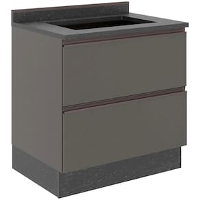 Cozinha Completa Bartira Linea com 11 Portas, 4 Gavetas e 7 Prateleiras - Grafite