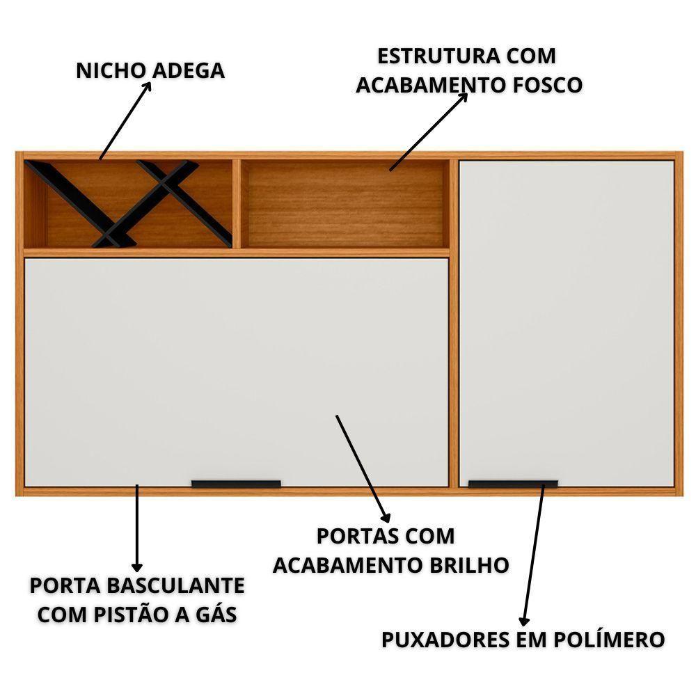 Miniatura Armario Aereo Nicho 2 Portas 120 Cm 12637 Raven Freijo Off White Pln