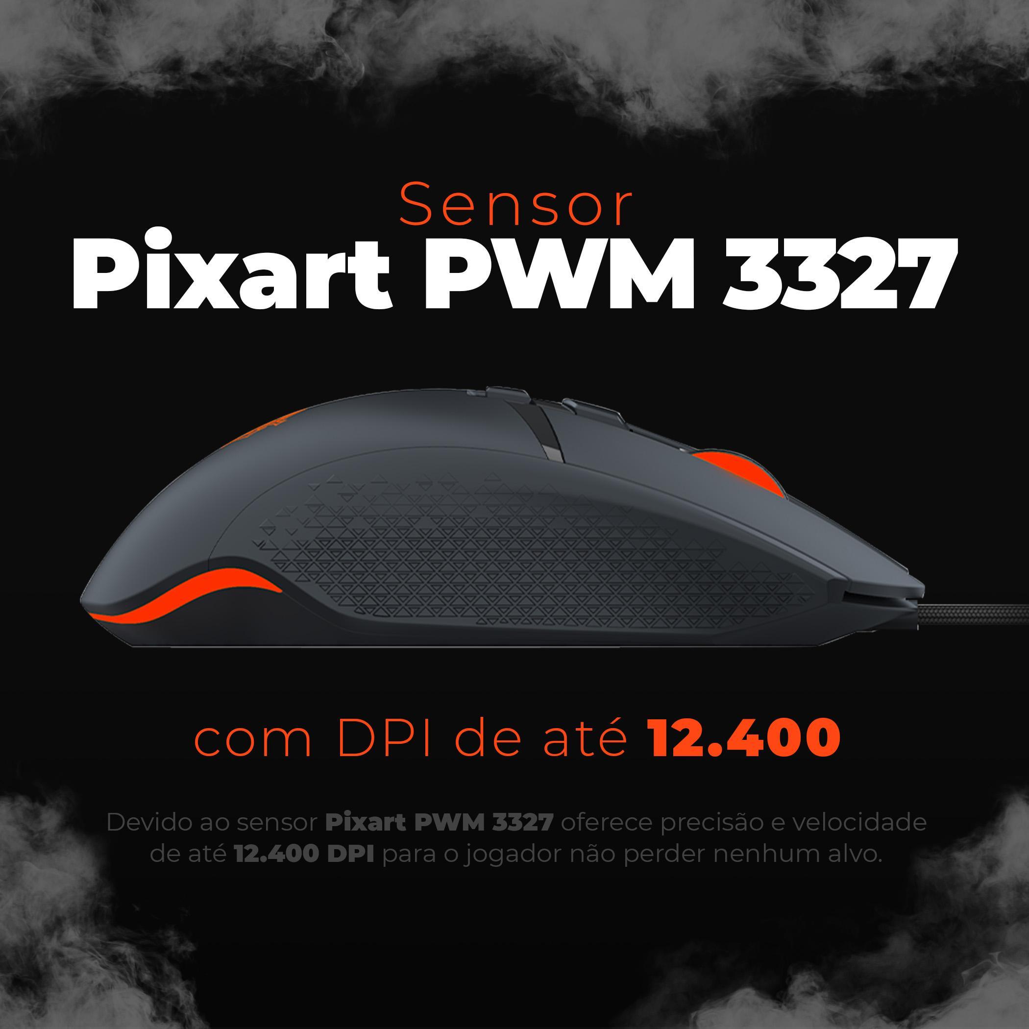 Mouse Gamer Usb Rgb Optico 12400 Dpi 8 Botoes P Jogo Premium