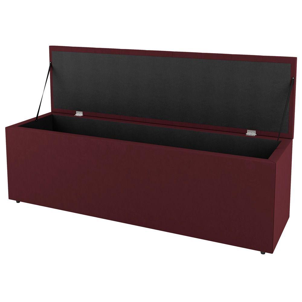 Miniatura Cabeceira E Baú Cama Box King Size Grace 195cm Suede Bordô