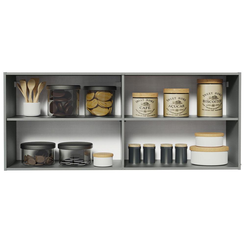Miniatura Armário Aéreo 120 cm 2 Portas  Nice Madesa Cinza