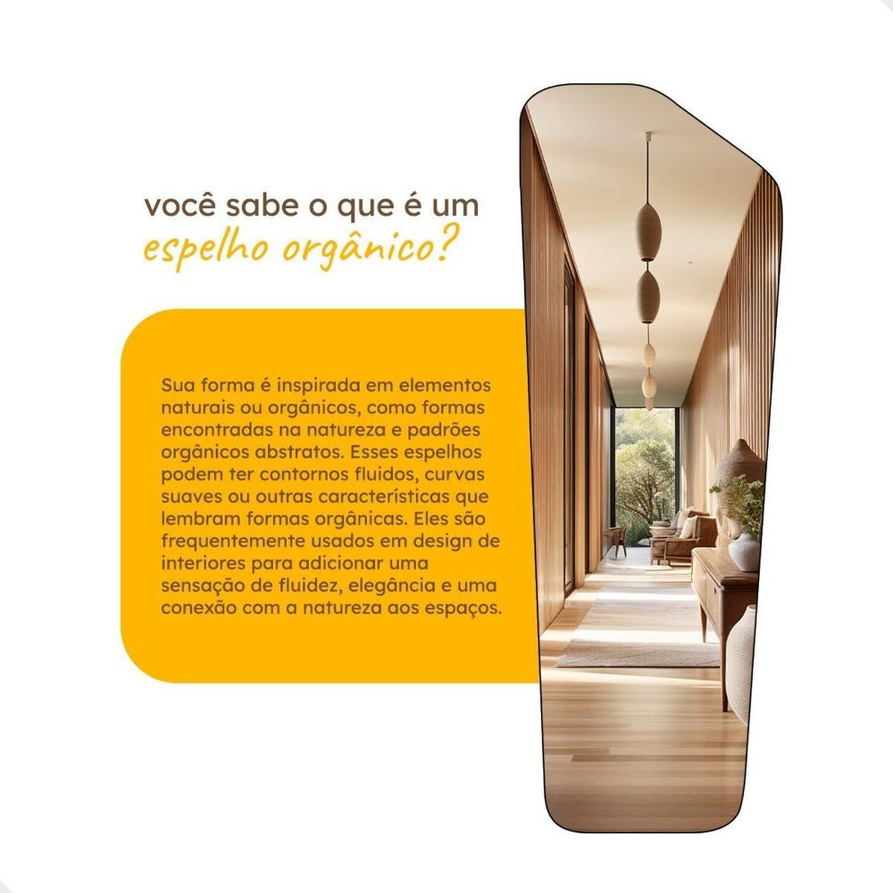 Miniatura Espelho Grande Decorativo Orgânico Pinterest 60x80 Texas Caramelo