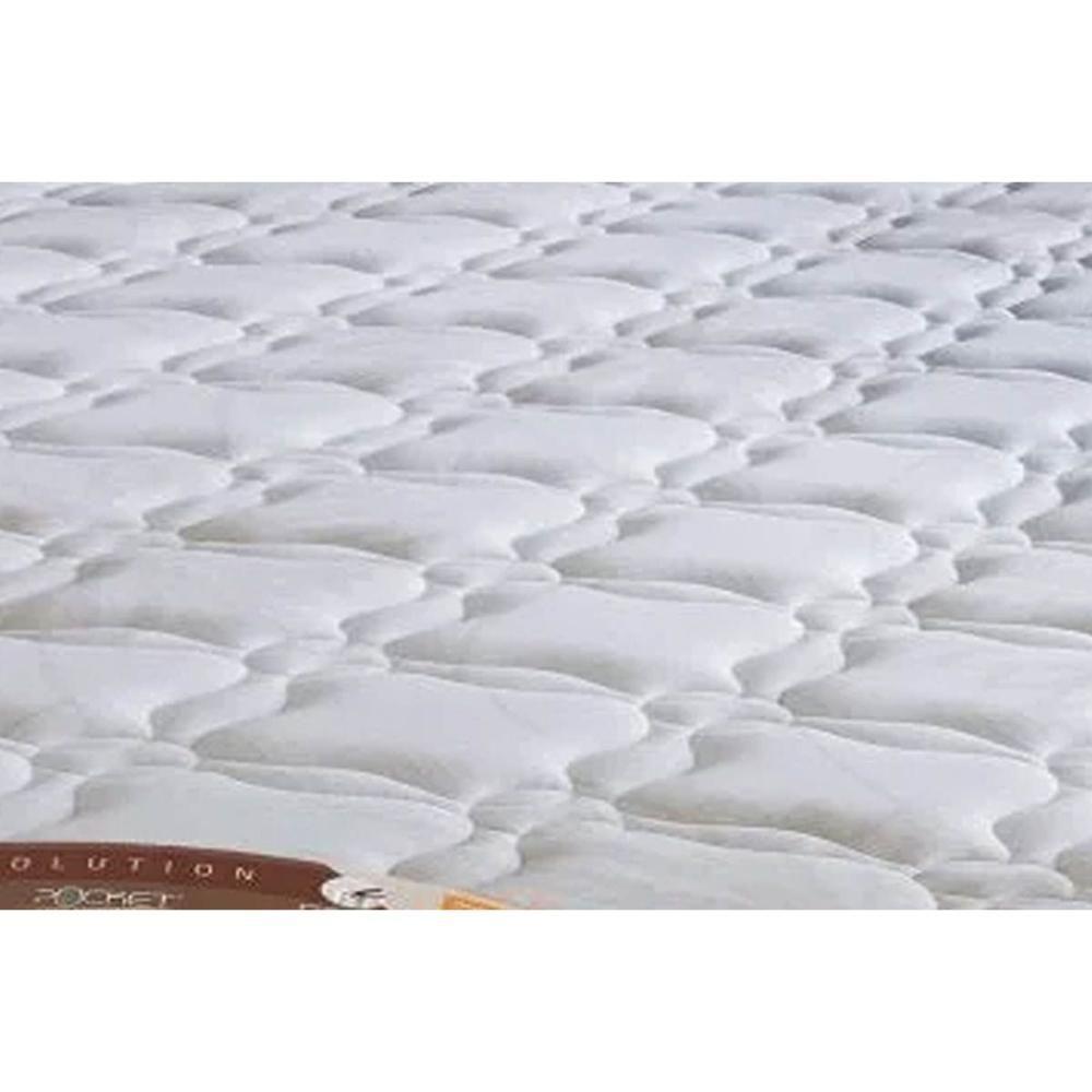 Miniatura Cama Box Queen: Colchão Molas Ensacadas Castor Pocket Revolution + Base Crc Suede Clean(158X198)