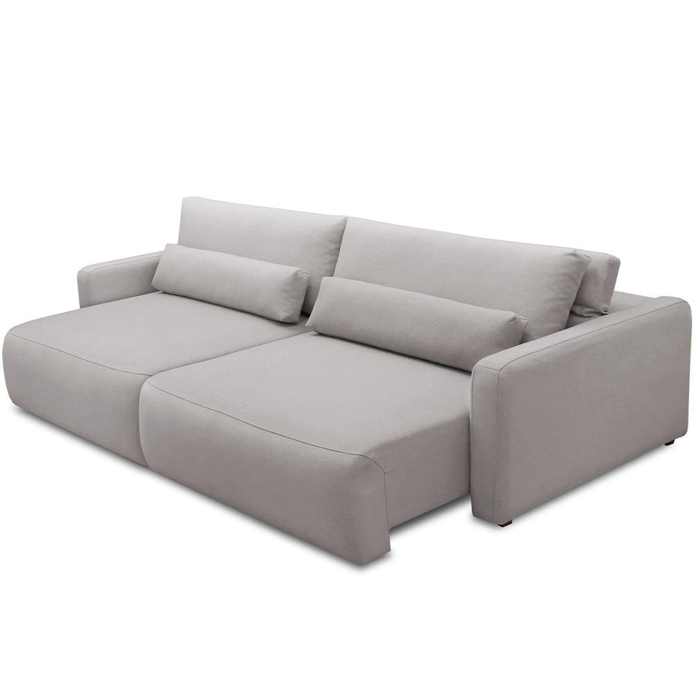 Miniatura Sofá Retrátil Reclinável Para Sala De Estar Living 270cm Sevilha F04 Veludo Cinza