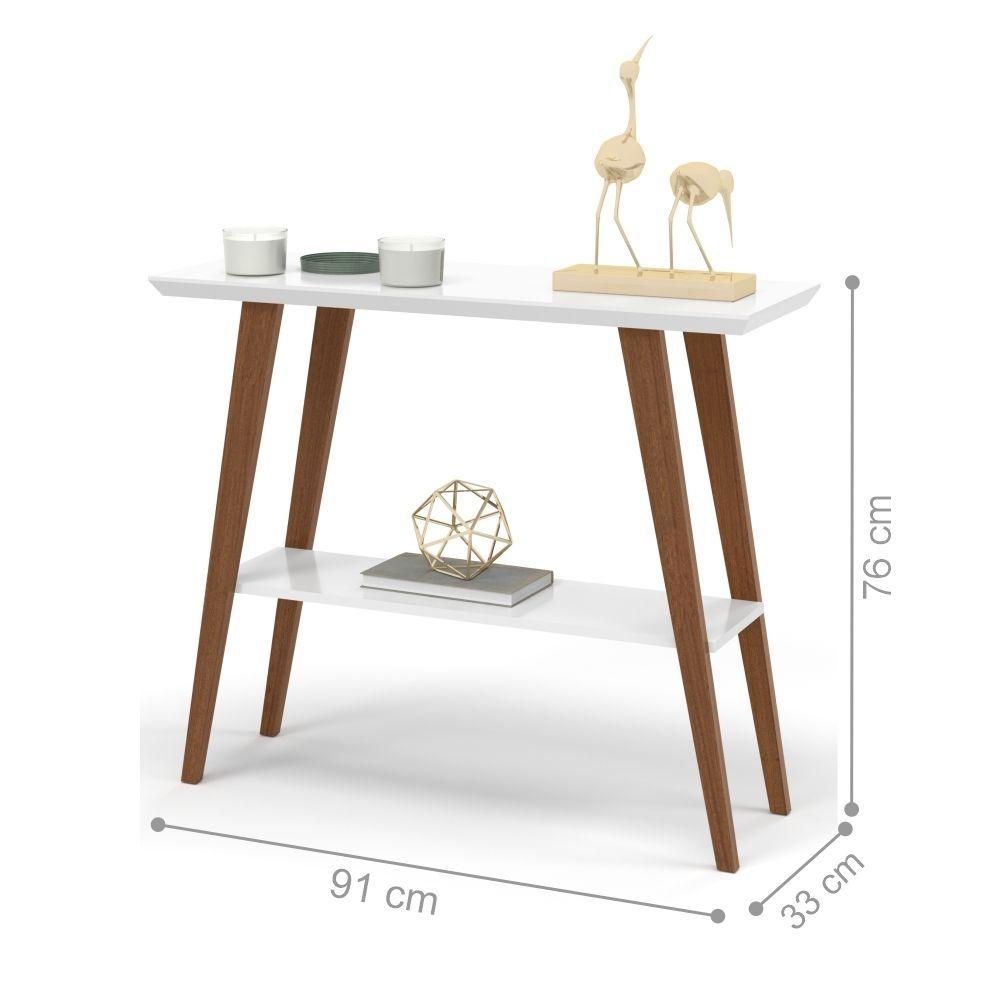 Miniatura Bancada Aparador Nyoh Com Prateleira Branco Amadeirado