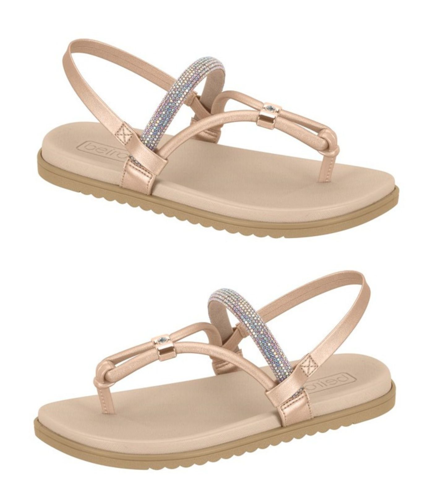Miniatura Sandalia De Dedo Feminina Flat Beira Rio Bege 34