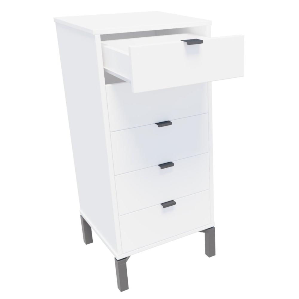Miniatura Cômoda Falkk Queens 5 Gavetas 40cm Branco
