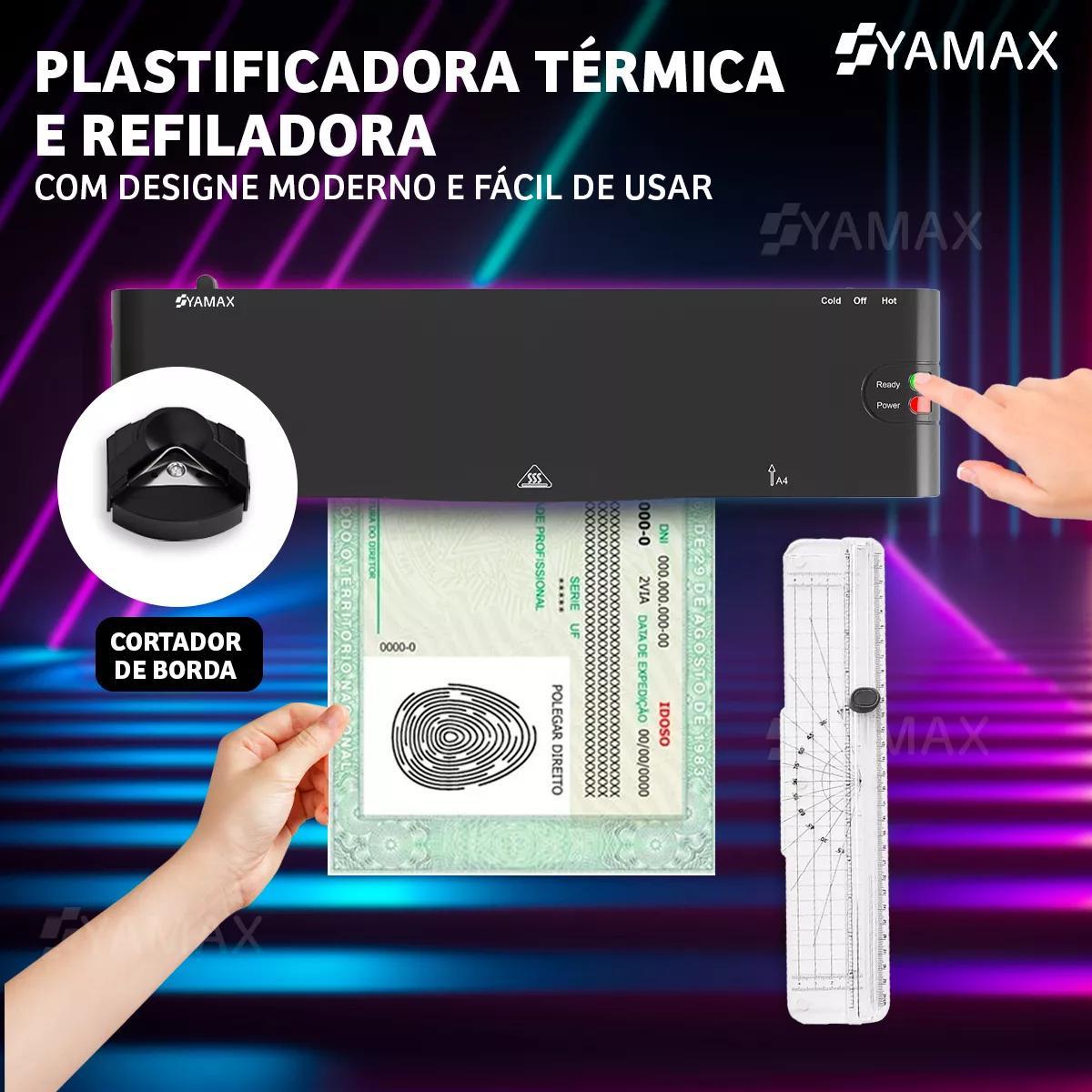 Kit Plastificadora Yamax Lm400 Refiladora A4 220V