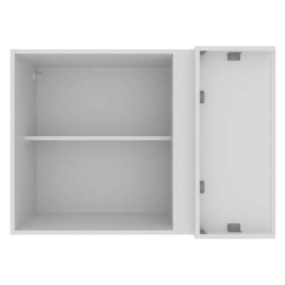 Armário Aéreo de Canto Madesa Stella 1 Porta Branco/Rustic Cor:Branco/Rustic