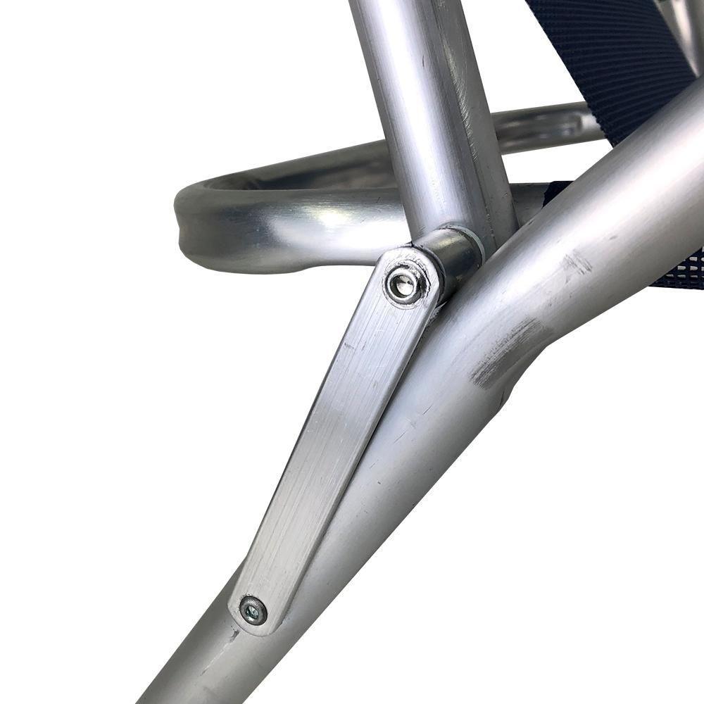 Miniatura Cadeira De Praia Alumínio 5 Posições Banho De Sol Zaka Cor:preto Preto