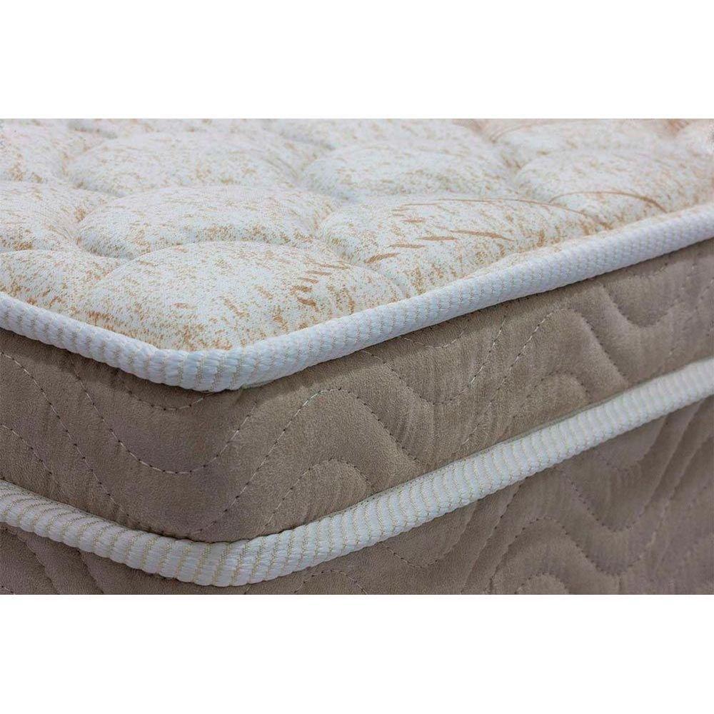 Miniatura Cama Box Baú Queen: Colchão Molas Ortobom Superpocket Light Saúde + Base Crc Suede Black(158X198)