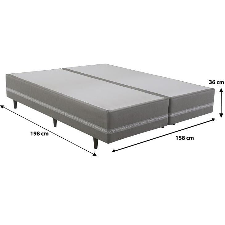 Miniatura Base Cama Box Queen Herval Comfort Master, 39x158x198 cm, Cinza