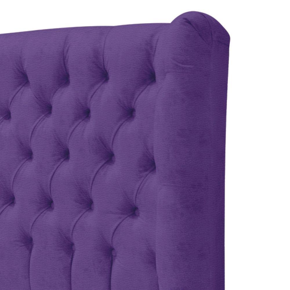 Miniatura Cabeceira Queen Everest P02 160 Cm Para Cama Box Corano - Amarena Móveis Roxo