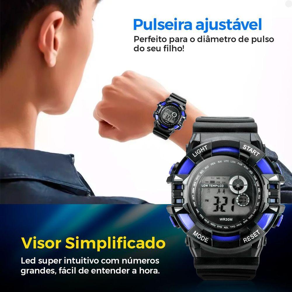 Miniatura Relogio Infantil Digital Silicone Menino Criança Caixa