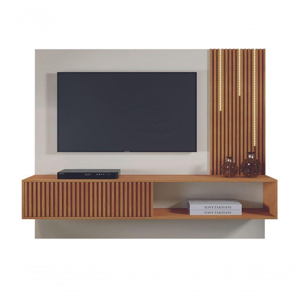 Miniatura Painel Ripado Com Led - Roma-naturale-off - Mavau Móveis