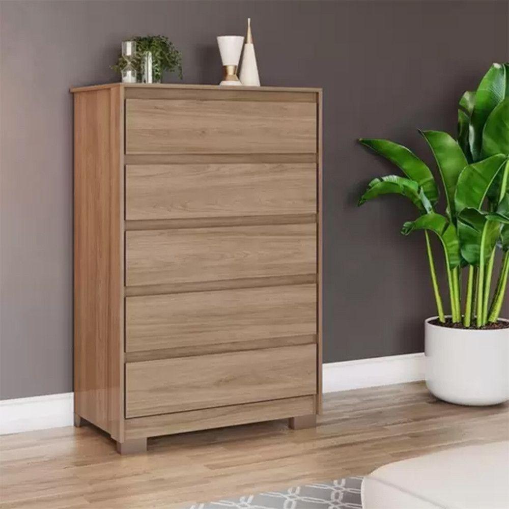 Miniatura Comoda Henn Andria 5 Gavetas Jequitibá