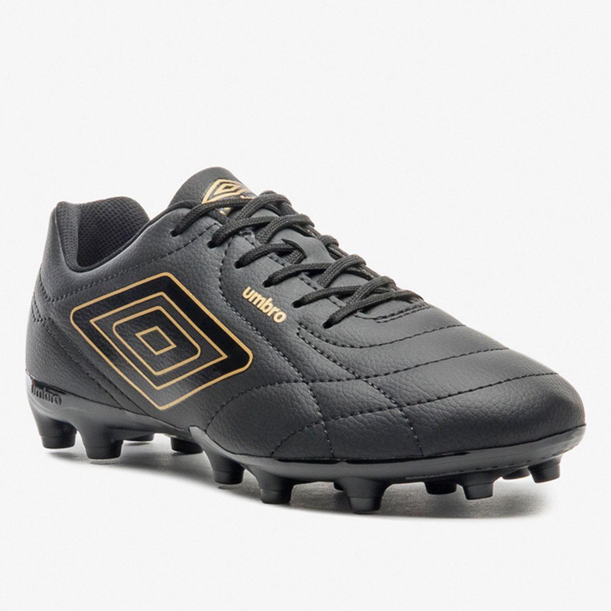 Miniatura Chuteira Campo Umbro Class Footballer Unissex Preto+Dourado - 40