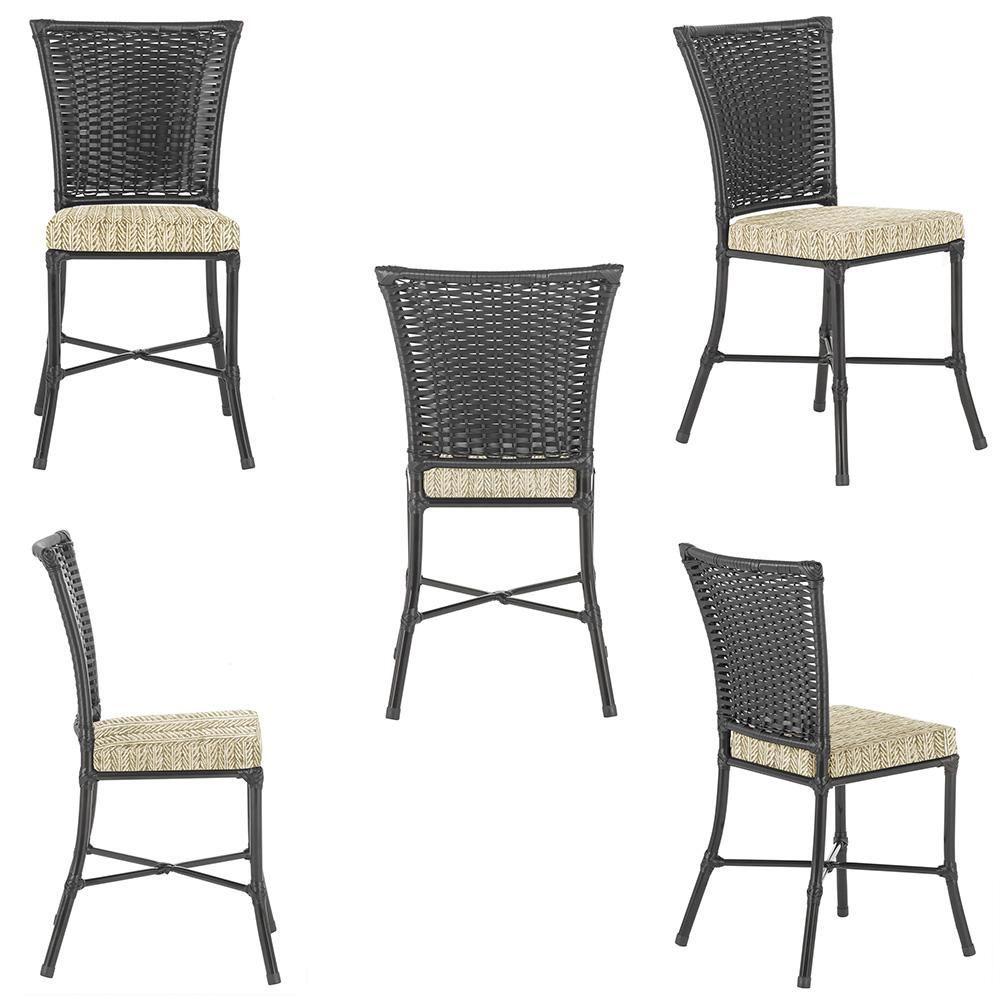 Kit 3 Cadeiras Cozinha Sala De Jantar Varanda Em Alumínio E Estofado Impermeavel Turquia Preta Z24